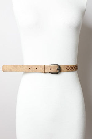 Skinny Punched Out Belt Leto Accessories Camel Default 