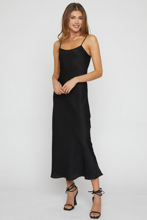 SMOCKED BACK MAXI DRESS Sans Souci Black Large 