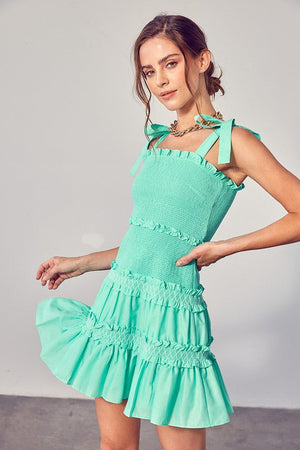 SMOCKED TIERED DRESS Do + Be Collection 