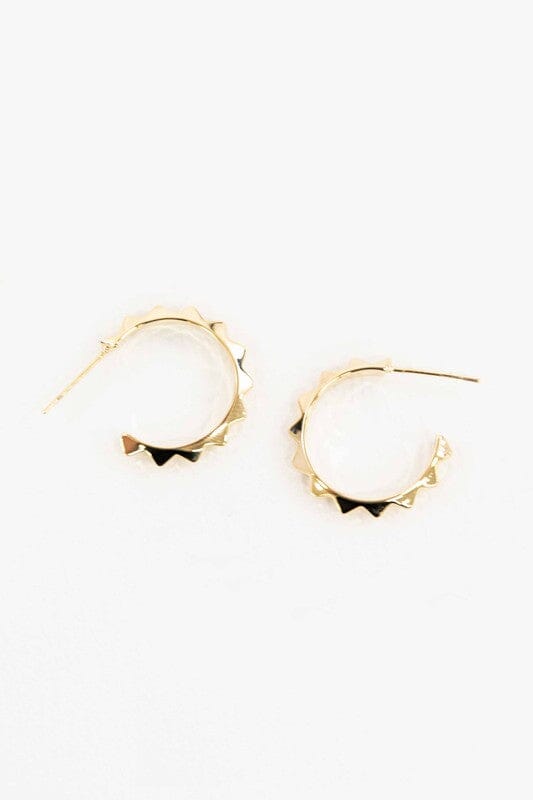 Spiked Hoop Earrings Lovoda Gold OS 