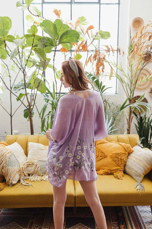 Spring Daisy Woven Kimono Leto Accessories Lavender Default 