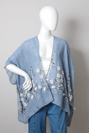 Spring Daisy Woven Kimono Leto Accessories Chambray Default 