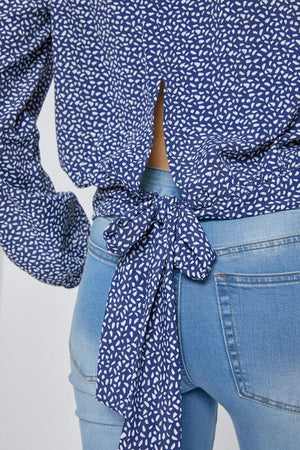 Surplice long sleeve blouse top with printed Miley + Molly 