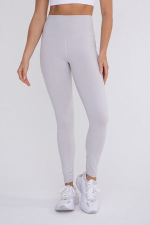 Tapered Band Essential Solid Highwaist Leggings Mono B 