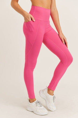 Tapered Band Essential Solid Highwaist Leggings Mono B 