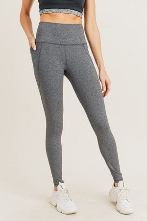 Tapered Band Essential Solid Highwaist Leggings Mono B 