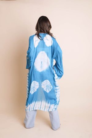 Tie Dye Longline Kimono with Full Sleeves Leto Accessories 