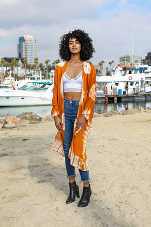 Tie Dye Longline Kimono with Full Sleeves Leto Accessories 