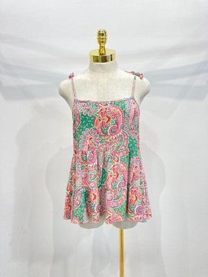 Tiered Cami Top - Blue or Green Miley + Molly Green S 