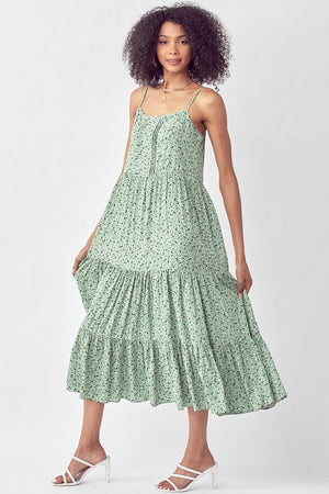 TIERED FLORAL SUN DRESS Sans Souci 