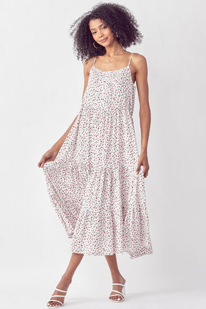 TIERED FLORAL SUN DRESS Sans Souci Cream Large 