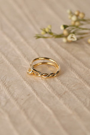 Twisted ring gold Lilou 
