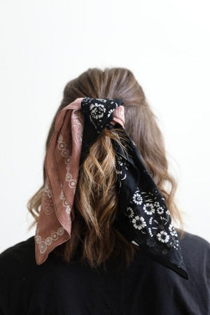 Two Tone Western Floral Bandana Leto Accessories 