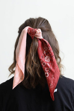 Two Tone Western Floral Bandana Leto Accessories 