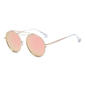 Unisex Polarized Round Fashion Sunglasses Cramilo Eyewear Peach OneSize 