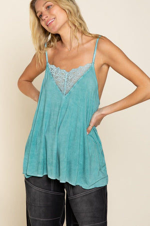 V camisole Tank with Lace on Front POL 