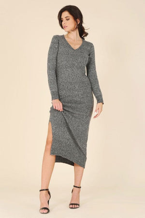 V neck sweater maxi dress Lilou 