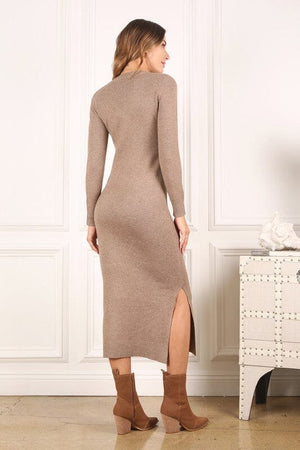 V neck sweater maxi dress Lilou 