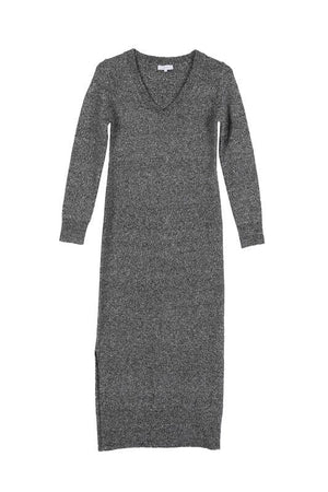 V neck sweater maxi dress Lilou Grey S 