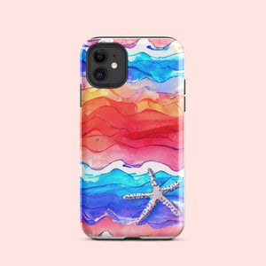 Watercolor Waves Starfish Tough Case for iPhone® Knitted Belle Boutique iPhone 11 