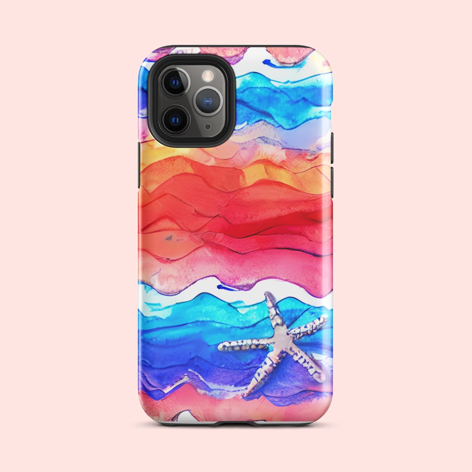 Watercolor Waves Starfish Tough Case for iPhone® Knitted Belle Boutique iPhone 11 