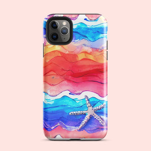 Watercolor Waves Starfish Tough Case for iPhone® Knitted Belle Boutique iPhone 11 Pro Max 