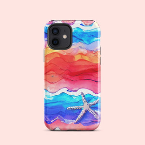 Watercolor Waves Starfish Tough Case for iPhone® Knitted Belle Boutique iPhone 12 