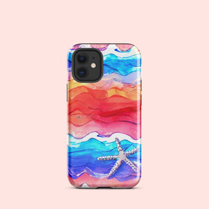 Watercolor Waves Starfish Tough Case for iPhone® Knitted Belle Boutique iPhone 12 mini 
