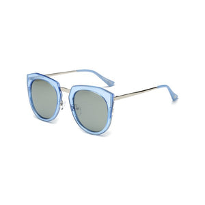Women Oversize Cat Eye Fashion Sunglasses Cramilo Eyewear Clear Blue OneSize 