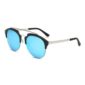 Women Round Cat Eye Fashion Sunglasses Cramilo Eyewear Blue OneSize 