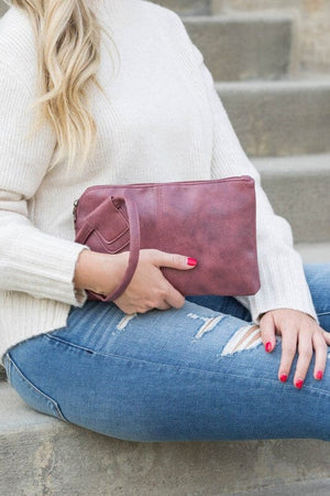 Wristlet Mini Clutch Aili's Corner Plum OneSize 